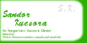 sandor kucsora business card