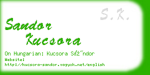 sandor kucsora business card